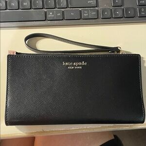 Kate Spade Black Leather Wristlet